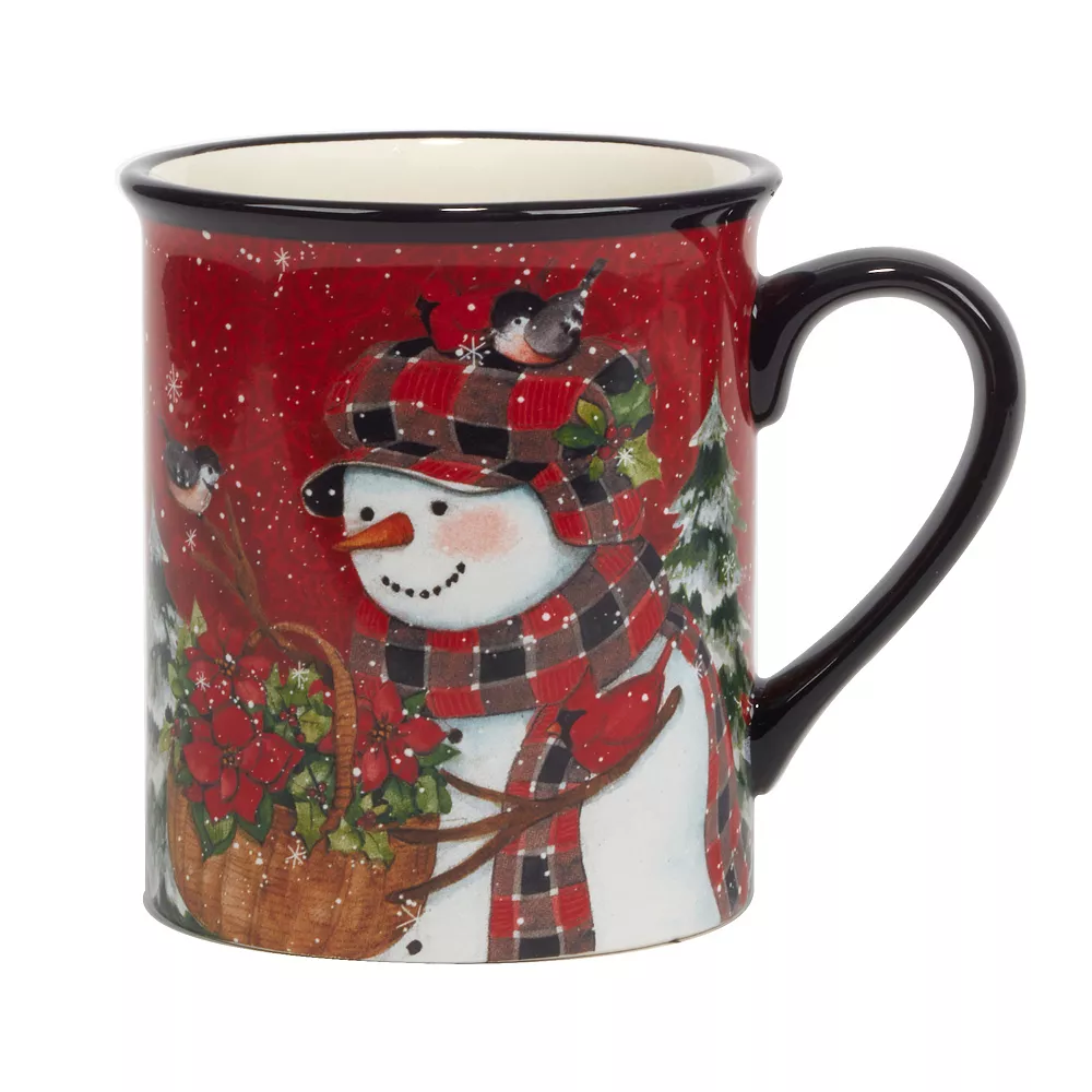 Certified International Christmas Lodge Snowman 4-pc. Mug Set 2 Certified International Christmas Lodge Snowman 4-pc. Mug Set - Image 2