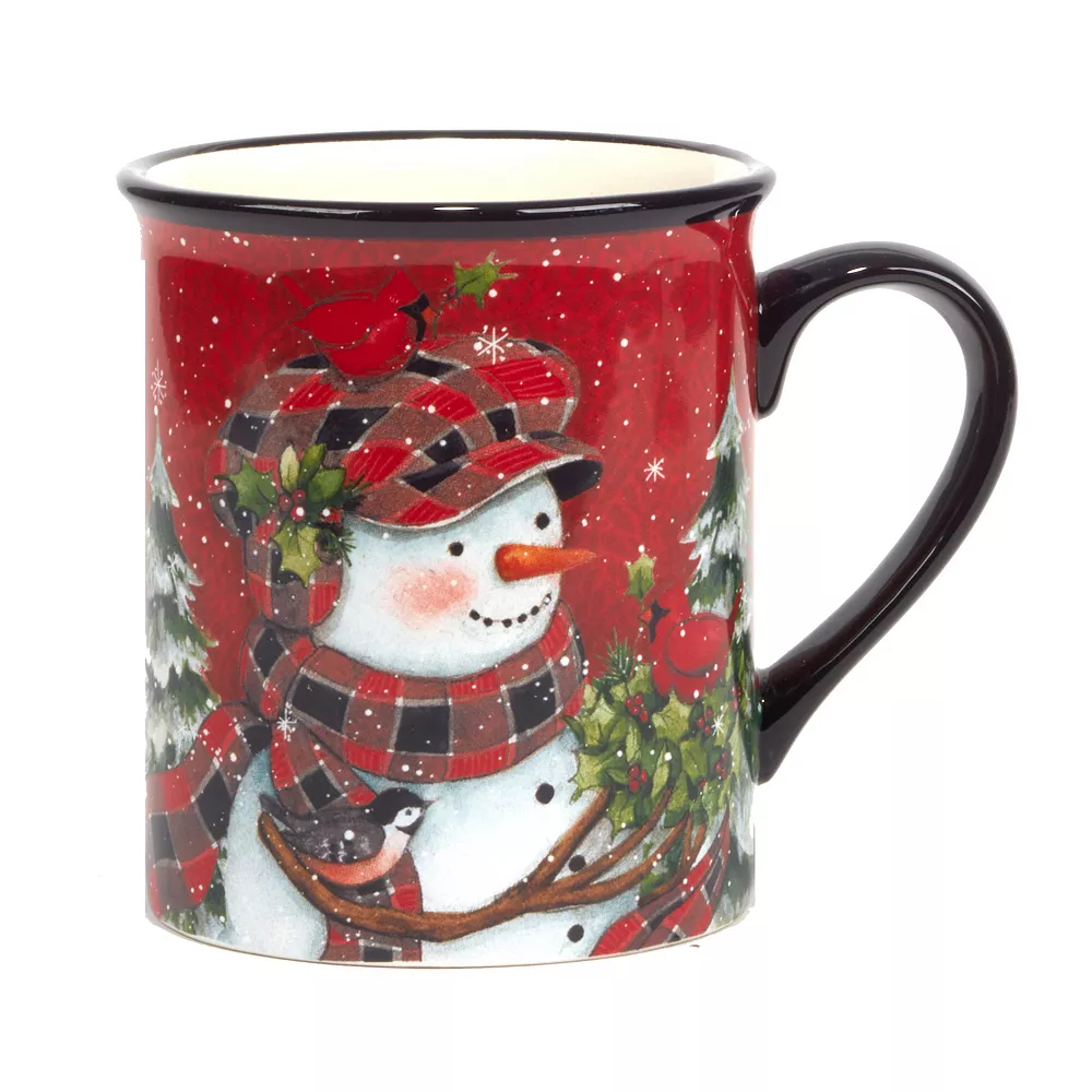 Certified International Christmas Lodge Snowman 4-pc. Mug Set 4 Certified International Christmas Lodge Snowman 4-pc. Mug Set - Image 4