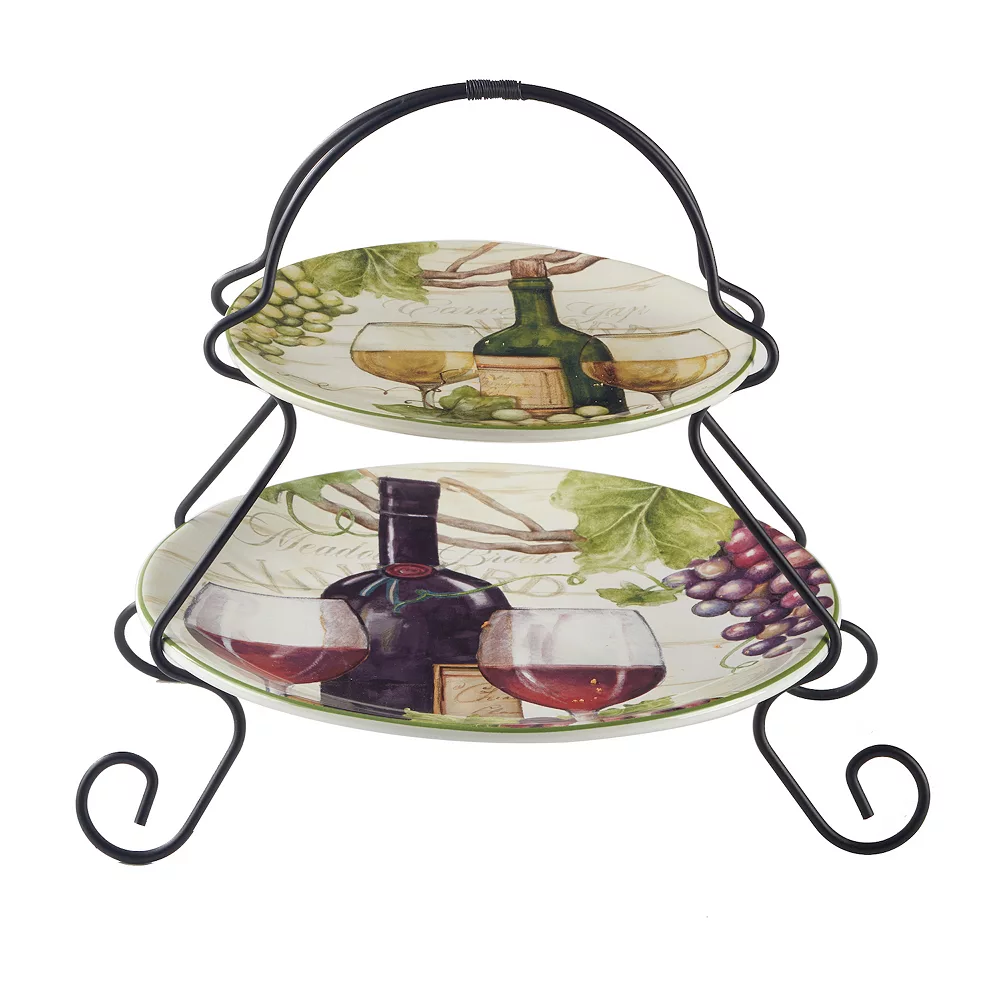 Certified International Meadow Brook Vineyar 2-Tiered Server 1 Certified International Meadow Brook Vineyar 2-Tiered Server