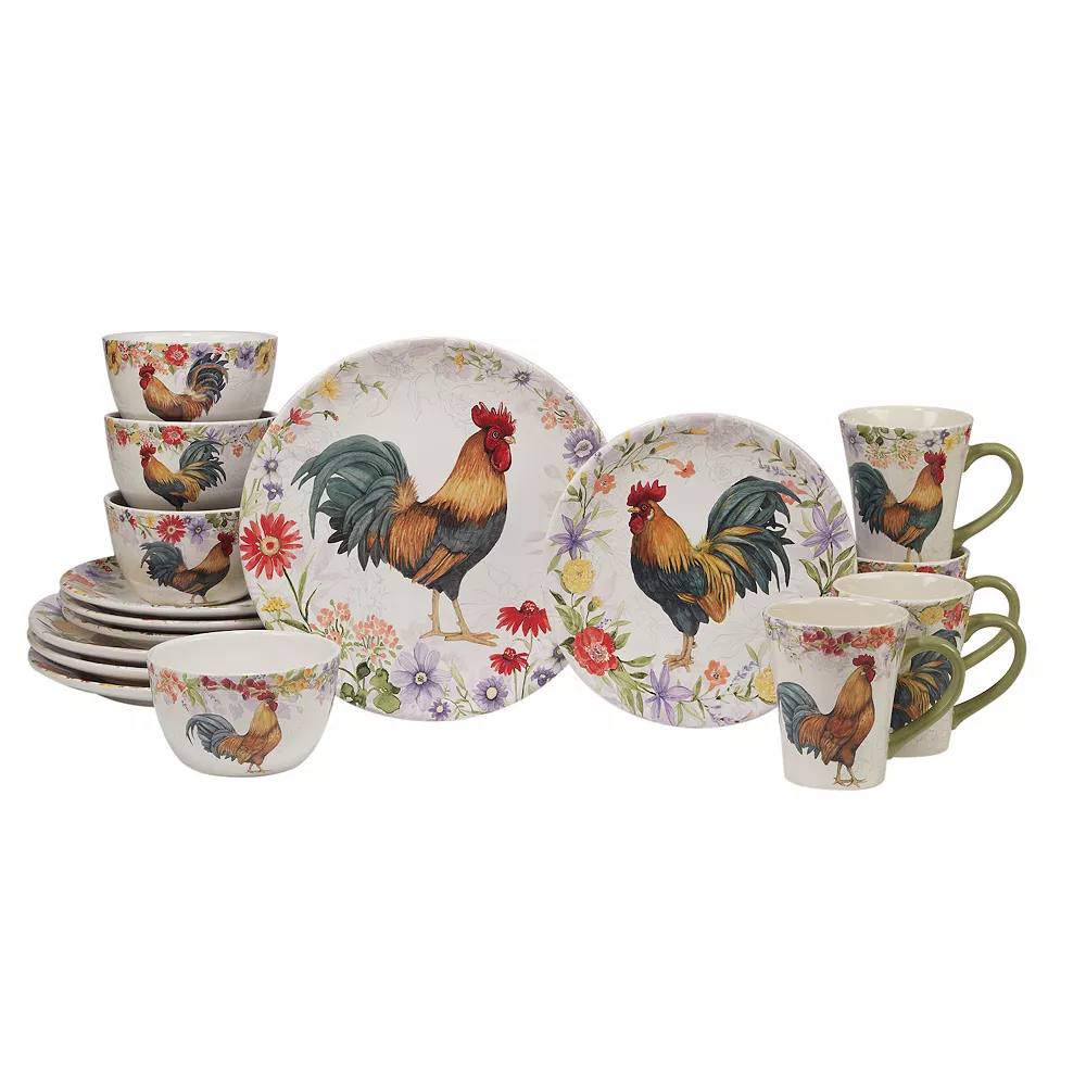 Certified International Floral Rooster 16-pc. Dinnerware Set 1 Certified International Floral Rooster 16-pc. Dinnerware Set