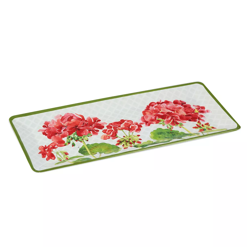 Certified International Geraniums 3-pc. Melamine Hostess Set 3 Certified International Geraniums 3-pc. Melamine Hostess Set - Image 3